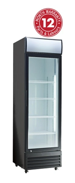EXQUISITE UPRIGHT DISPLAY FRIDGE 400 LITRE BLACK