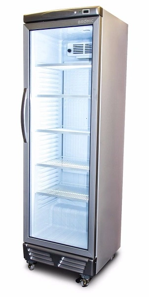 BROMIC UPRIGHT DISPLAY FRIDGE FLAT GLASS 372 LITRE