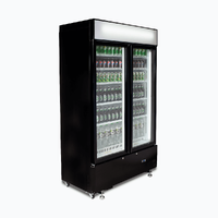 BROMIC 2 DOOR UPRIGHT DISPLAY FRIDGE BLACK 960LTR