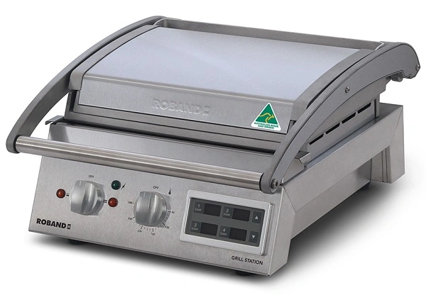 ROBAND CONTACT GRILL SMOOTH PLATES, 6 SLICE WITH TIMER