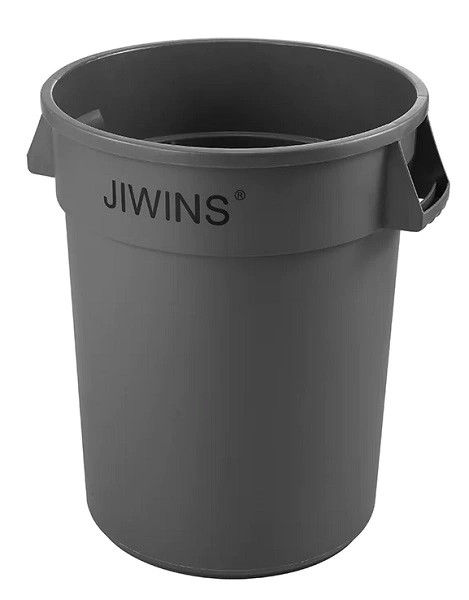 JIWINS ROUND RECYCLE BIN GREY 121 LITRE POLYETHYLENE