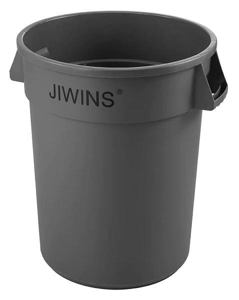 JIWINS ROUND RECYCLE BIN GREY 166 LITRE POLYETHYLENE