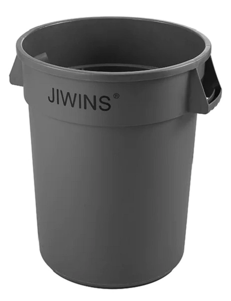 JIWINS ROUND RECYCLE BIN GREY 75.7 LITRE POLYETHYLENE