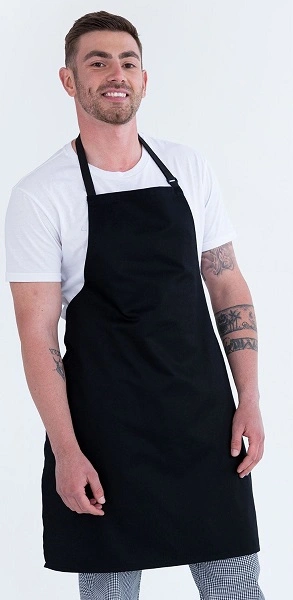 PRO CHEF BLACK BIB APRON 70 x 86cm