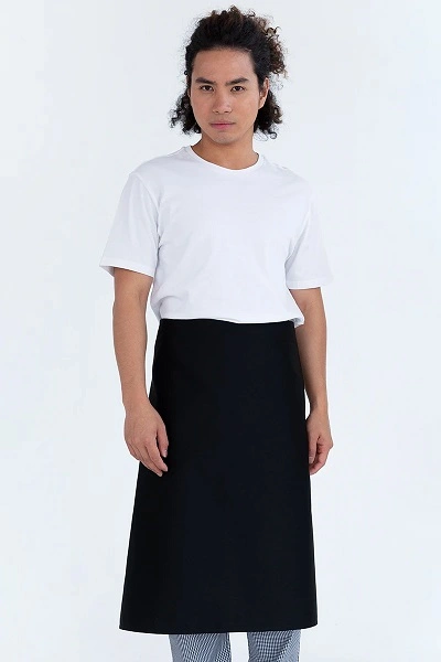 PRO CHEF 3/4 WAIST APRON BLACK 86cmW x 70cmL