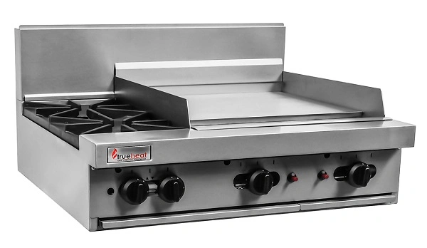 TRUEHEAT GAS 2 OPEN BURNER TOP W/ 600mm GRIDDLE