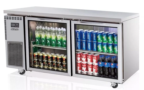 SKIPIO UNDERCOUNTER 2 GLASS DOOR FRIDGE 395 LITRE