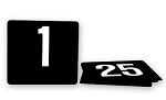 TABLE NUMBER SET LARGE 1-25  WHITE ON BLACK