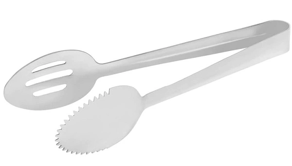 CHEF INOX ROUND SPOON TONG S/ST ONE SIDE SLOTTED