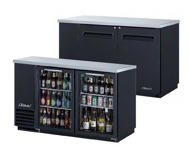 TURBO AIR TWO SWING GLASS DOOR BACK BAR FRIDGE 