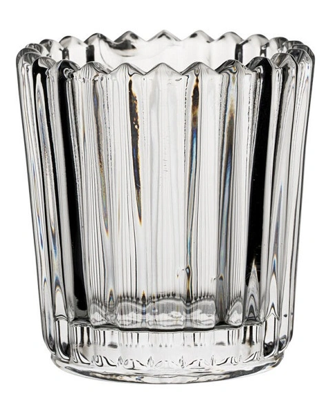 VOTIVES UTOPIA RIBBED GLASS LARGE CLEAR