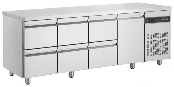 INOMAK UNDER BAR FRIDGE 1 DOOR + 6 DRAWERS