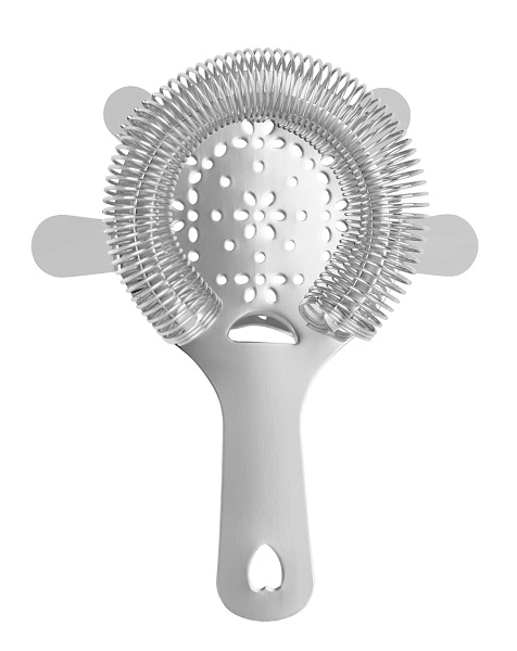 ZANZI 4 PRONG HAWTHORN STRAINER W/ FLAT HANDLE