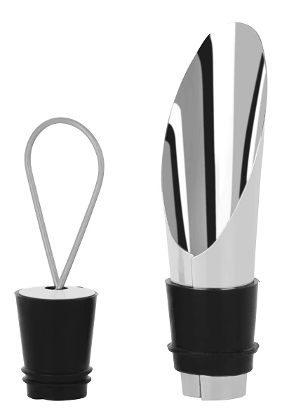 ZANZI WINE STOPPER W/ POURING SPOUT S/ST