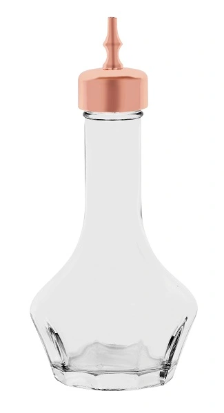 ZANZI BITTERS BOTTLE GLASS W/ ROSE GOLD TOP 50ml