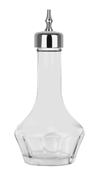 ZANZI BITTERS BOTTLE GLASS W/ GUN METAL TOP 50ml