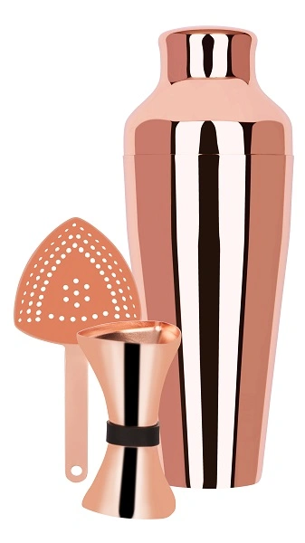 ZANZI 3PCE COCKTAIL SET ROSE GOLD