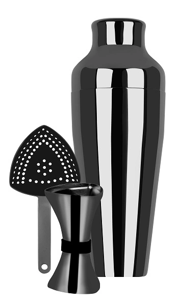 ZANZI 3PCE COCKTAIL SET GUN METAL