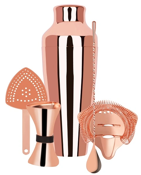 ZANZI 5PCE COCKTAIL SET ROSE GOLD