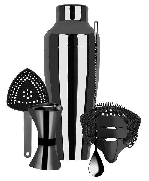 ZANZI 5PCE COCKTAIL SET GUN METAL