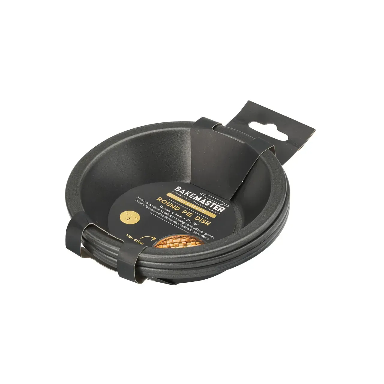 BAKEMASTER MINI NON-STICK ROUND PIE DISH 12.5cmØ 