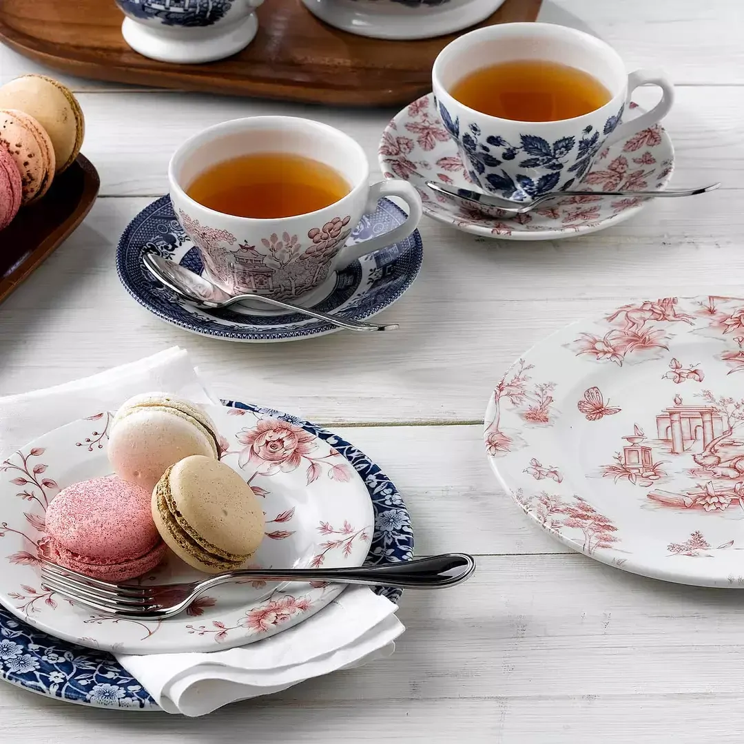 CHURCHILL VINTAGE PRINTS BRAMBLE SAUCER BLUE 141mmØ