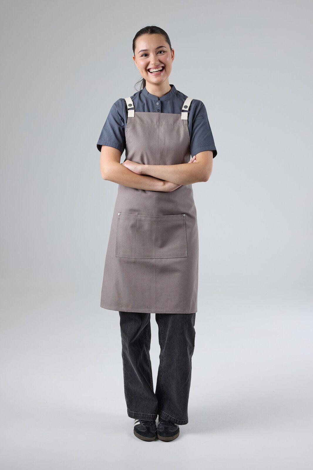 Chef Works Byron Canvas Cross Back Apron Grey