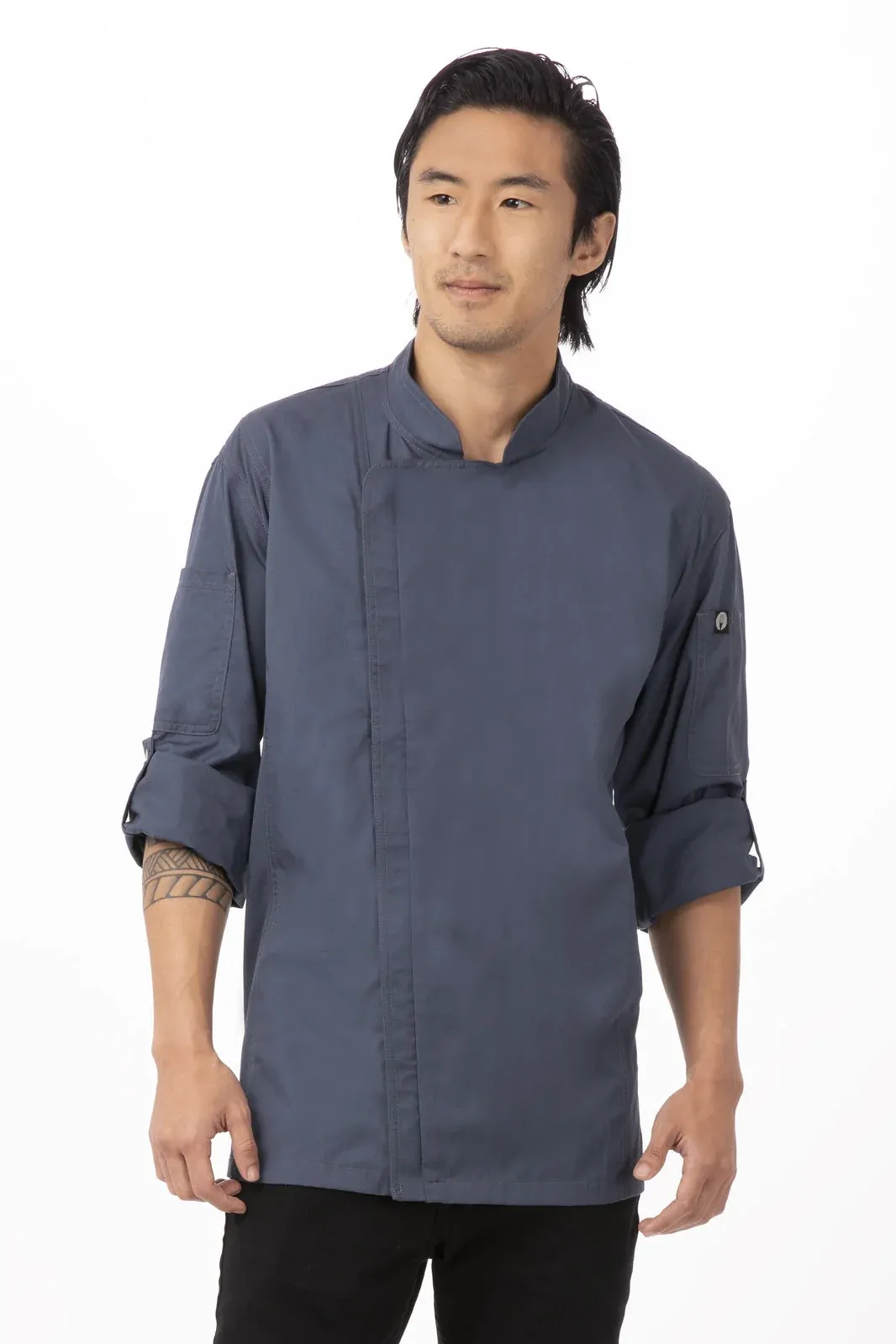 Chef Works Mens Hartford Blue Zipper Jacket XS