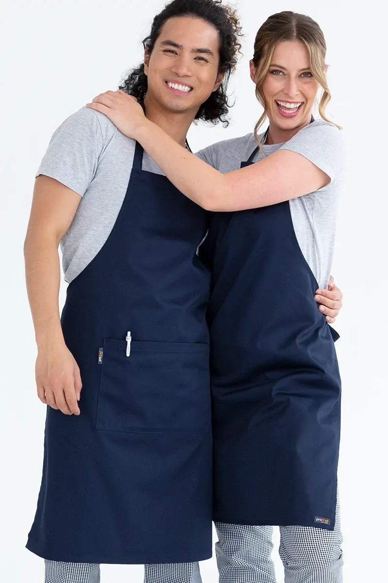 Pro Chef Bib Apron With Pocket 70 x 86cm Navy