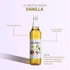 MONIN NON-ALCOHOLIC SYRUP, 1LTR P.E.T, VANILLA
