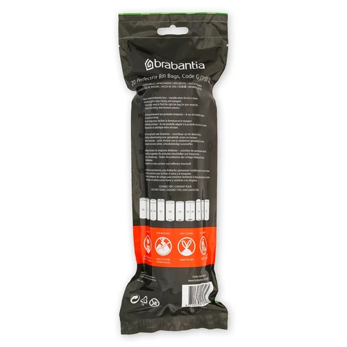 BRABANTIA BIN LINER CODE G - 23/30LTR - 20 PACK WHITE