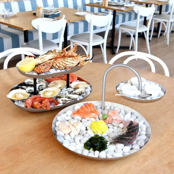 CHEF INOX ROUND 2 TIER SEAFOOD STAND S/ST / IRON
