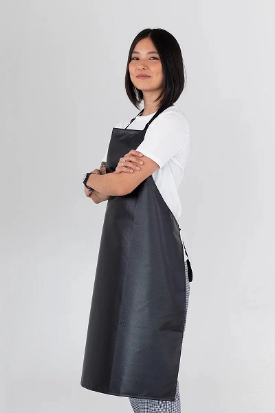 PRO CHEF PVC BIB APRON BLACK 70cm x 86cm 