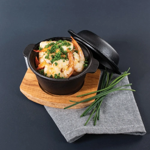 PYROLUX Pyrocast Garlic Prawn Pot with Maple Tray 11.8cm