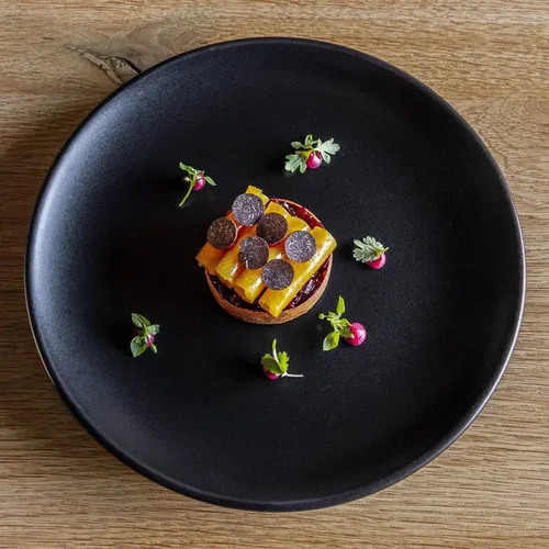 BONNA NOTTE ROUND COUPE PLATE BLK 210mm x 20mm