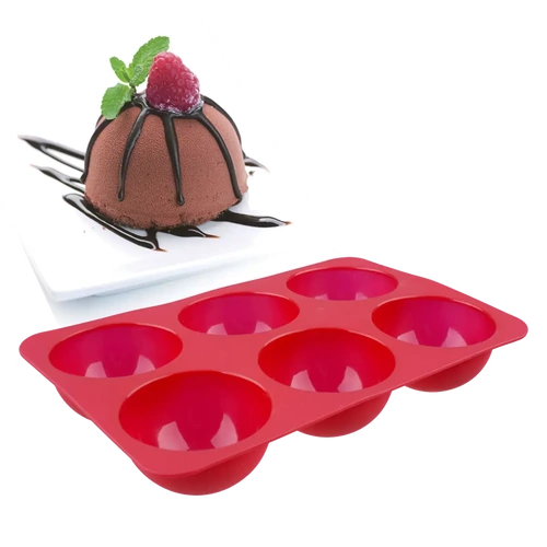 D.LINE DAILY BAKE SILICONE 6 CUP DOME MOULD RED