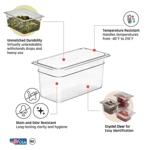 CAMBRO 1/3 x 150mm FOOD PAN 5.3 LTR CLEAR