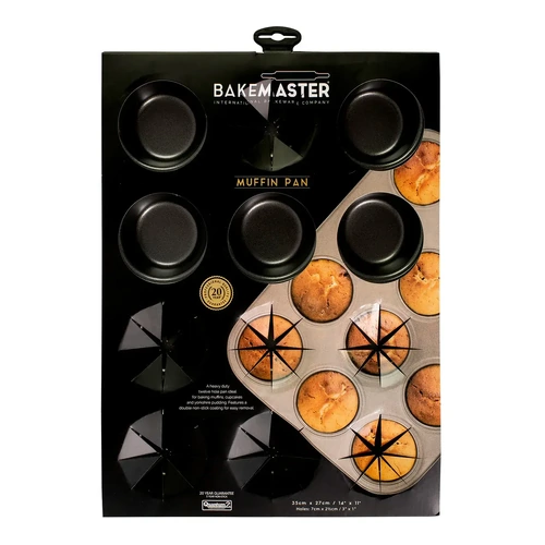 BAKEMASTER NON STICK 12 CUP MUFFIN PAN 