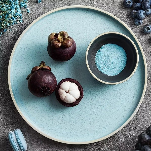 LUZERNE MOD ROUND STACKABLE PLATE 160mm FROSTED BLUE
