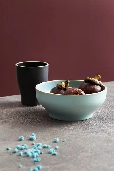 LUZERNE MOD ROUND BOWL 325ml FROSTED BLUE