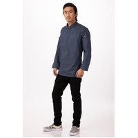 CHEF WORKS MENS HARTFORD BLUE ZIPPER JACKET