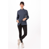 CHEF WORKS LADIES HARTFORD BLUE ZIPPER JACKET