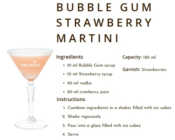 MONIN NON-ALCOHOLIC SYRUP, 700mL, BUBBLEGUM