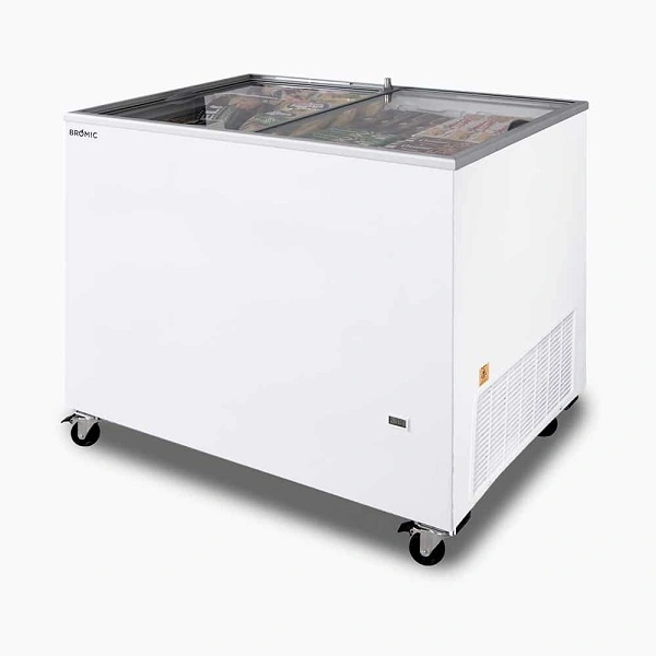 BROMIC FLAT GLASS TOP CHEST FREEZER 296 LITRE