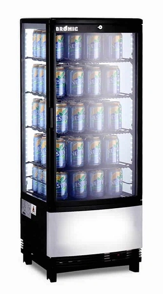 BROMIC COUNTERTOP CHILLER CURVED GLASS 98LTR BLACK
