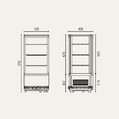 CTD78 78L Four Sided Counter Top Display Refrigerator