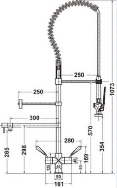 JETSTREAM DECK MOUNT PRE RINSE UNIT W/ WALL BRACKET