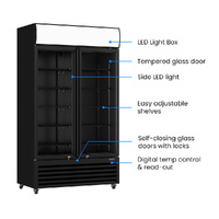 THERMASTER DRINK FRIDGE 1000 LITRE 2 DOOR