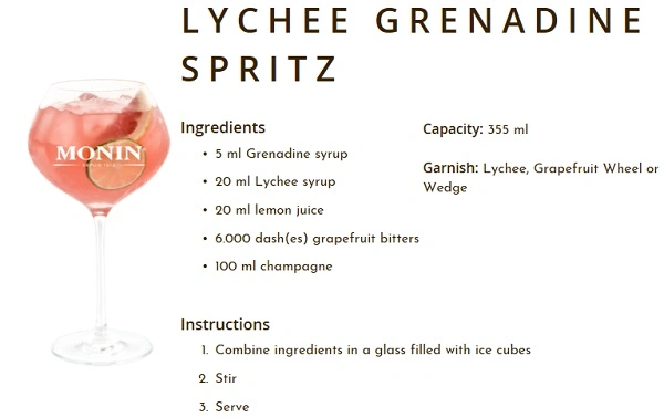 MONIN NON-ALCOHOLIC SYRUP, 700ml, LYCHEE
