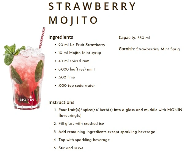 MONIN NON-ALCOHOLIC SYRUP, 700ml, MOJITO MINT